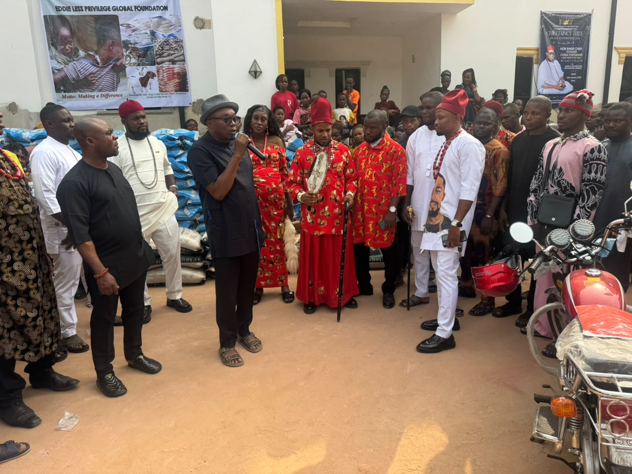 Community empowerment of motorcycles and paying of WAEC fees and school fees